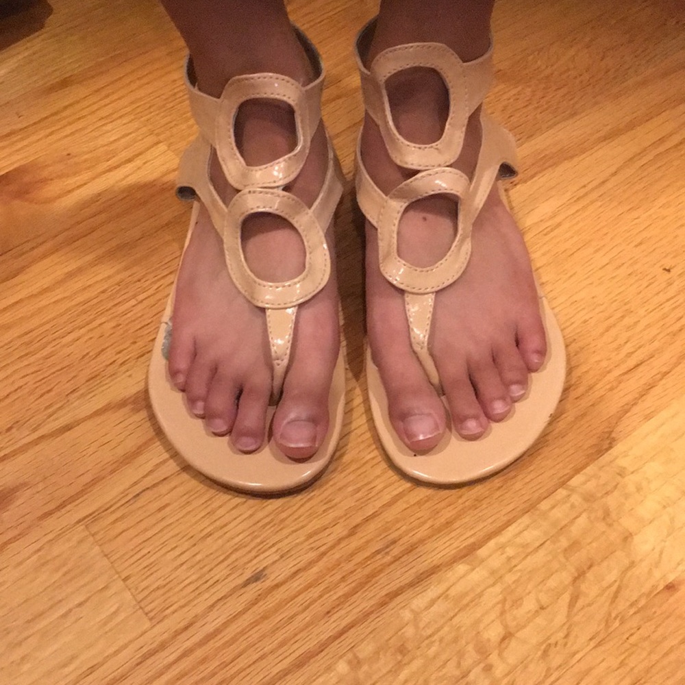 Nwot camel colored sandals size 7 not leather